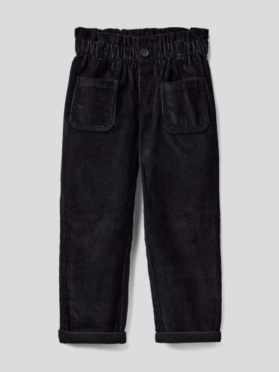 Kids' Benetton Corduroy Trousers Black | NZ167211