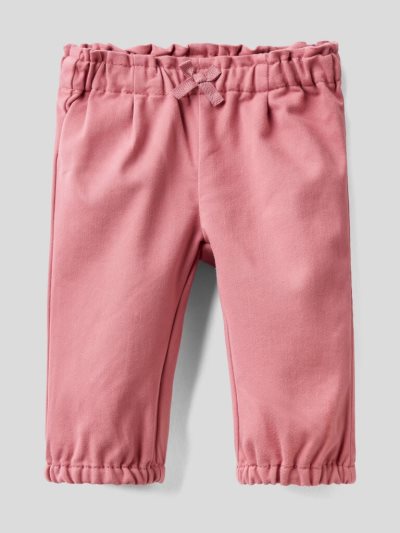 Kids' Benetton Cotton Blend Bow Trousers Dark Mauve | NZ594283