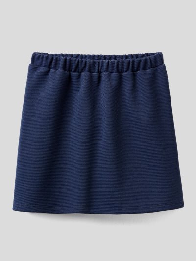 Kids' Benetton Cotton Blend Lurex Skirts Dark Blue | NZ655721