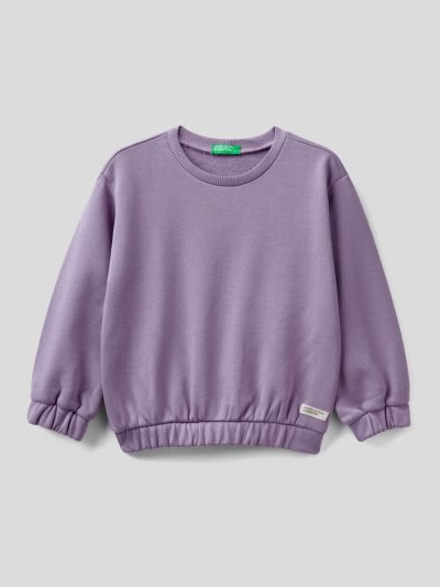 Kids' Benetton Crew Neck Organic Cotton Sweatshirt Lilac | NZ163850