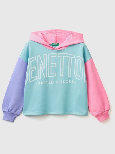 Kids' Benetton Cropped Hood Hoodie Multi-color | NZ739413