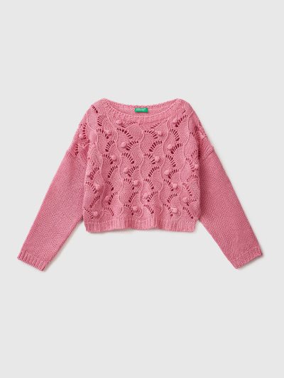 Kids' Benetton Cropped Sweaters Pink | NZ566355