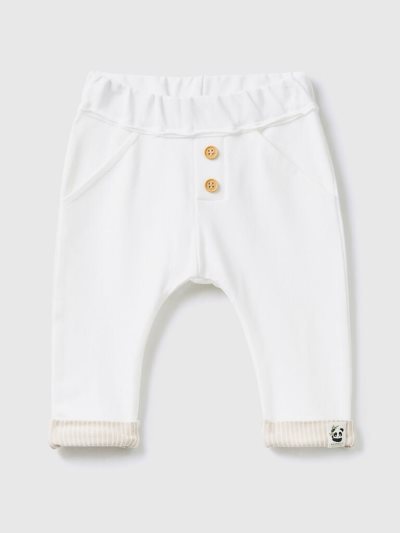 Kids' Benetton Cuffs Sweatpants Creamy White | NZ195159