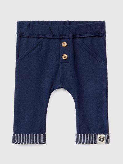 Kids' Benetton Cuffs Sweatpants Dark Blue | NZ750399