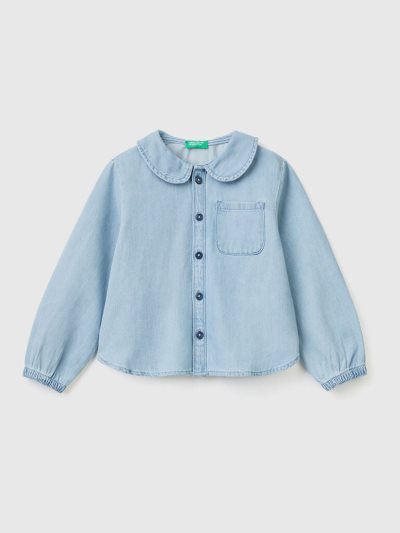 Kids' Benetton Denim Blouse Blue | NZ643107