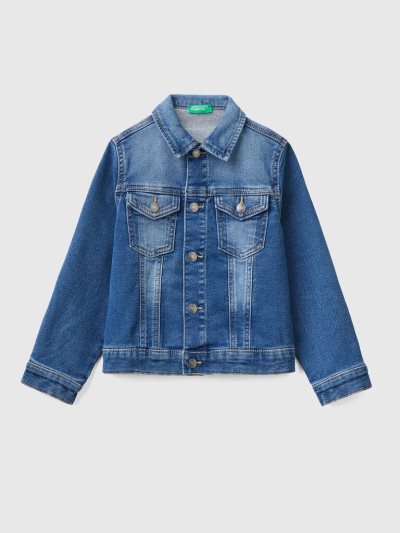 Kids' Benetton Denim Light Jackets Dark Blue | NZ068399