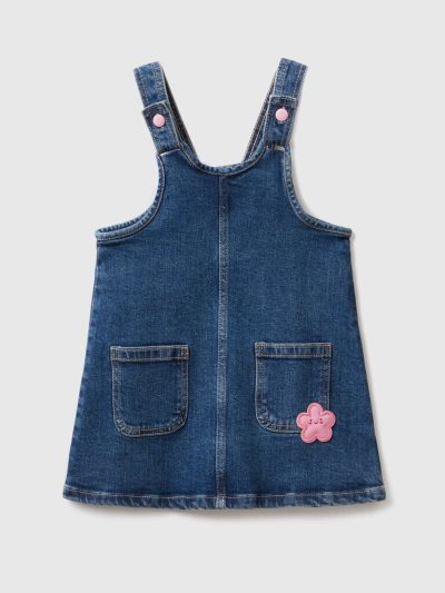 Kids' Benetton Denim Overall Skirts Dark Blue | NZ208545