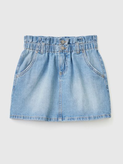 Kids' Benetton Denim Paperbag Skirts Blue | NZ201535