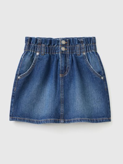 Kids' Benetton Denim Paperbag Skirts Dark Blue | NZ784632