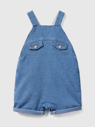 Kids' Benetton Denim-look Dungarees Blue | NZ461815