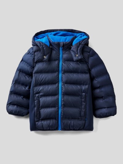 Kids' Benetton Detachable Hood Light Jackets Dark Blue | NZ814790