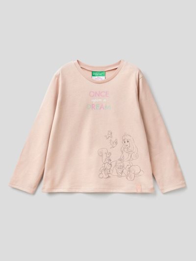 Kids' Benetton Disney Princess Long Sleeve T-shirts Pastel Pink | NZ411432