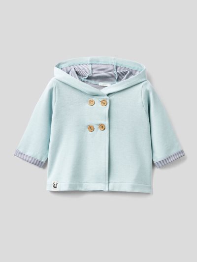 Kids' Benetton Double-breasted Hoodie Aqua | NZ425026