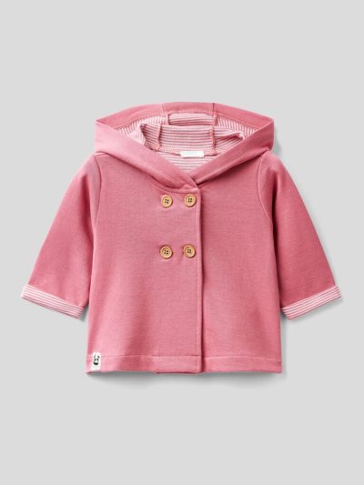 Kids' Benetton Double-breasted Hoodie Cyclamen | NZ798881