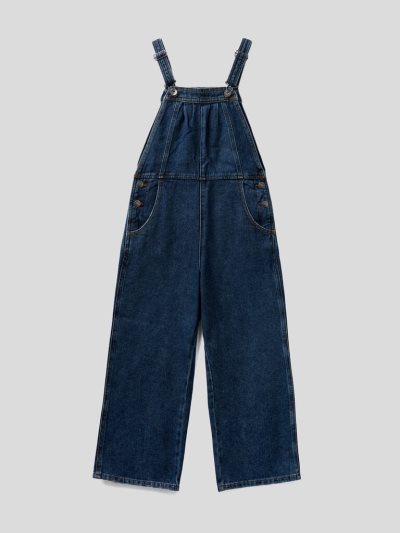 Kids' Benetton Eco-recycle Denim Dungarees Dark Blue | NZ112116