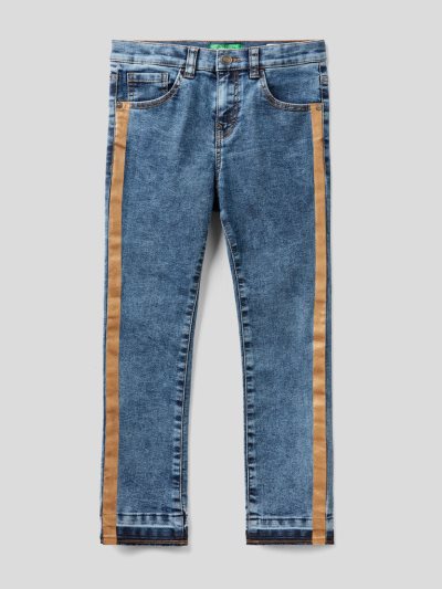 Kids' Benetton Eco-recycle Denim Gold Bands Jeans Blue | NZ983316