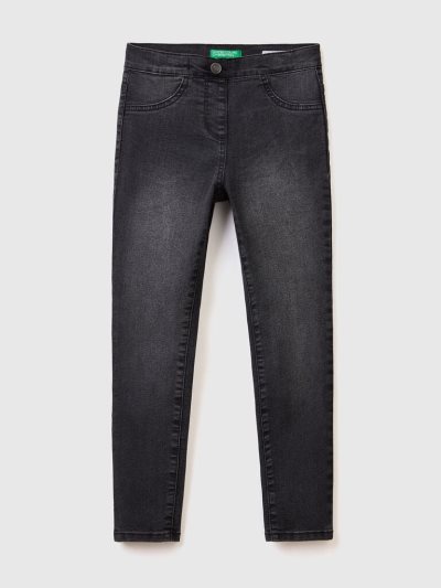 Kids' Benetton Eco-recycle Denim Jeggings Black | NZ936786
