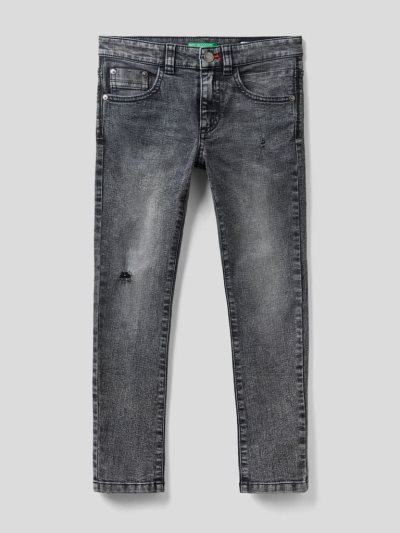 Kids' Benetton Eco-recycle Denim Skinny Fit Jeans Black | NZ315093