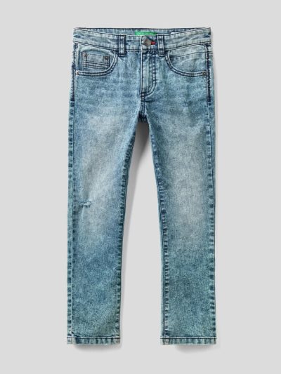Kids' Benetton Eco-recycle Denim Skinny Fit Jeans Sky Blue | NZ498020