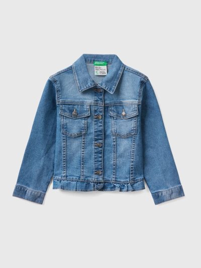 Kids' Benetton Eco-recycle Jean Light Jackets Dark Blue | NZ464652