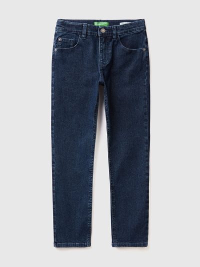 Kids' Benetton Eco-recycle Slim Fit Jeans Dark Blue | NZ615430