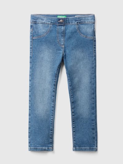 Kids' Benetton Eco-recycle Stretch Cotton Blend Jeggings Light Blue | NZ980849