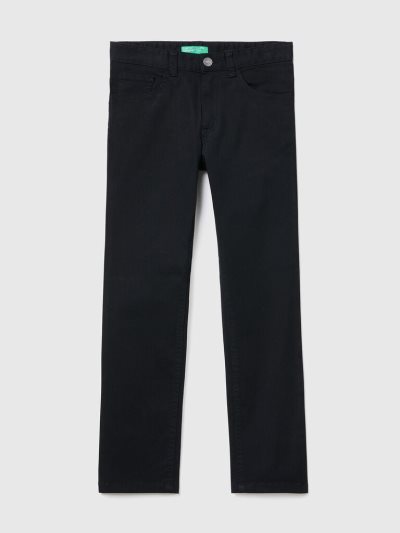 Kids' Benetton Five Pocket Slim Fit Trousers Black | NZ146817
