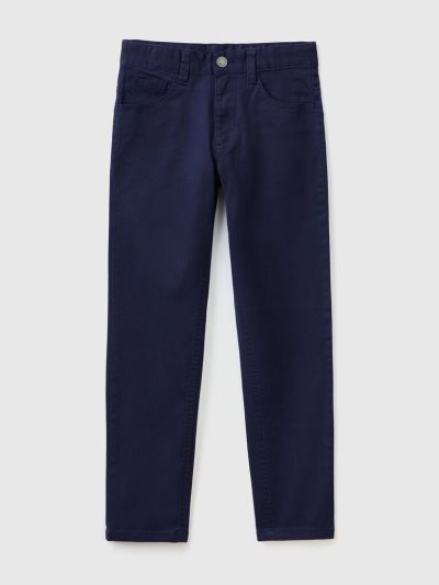 Kids' Benetton Five Pocket Slim Fit Trousers Dark Blue | NZ626635