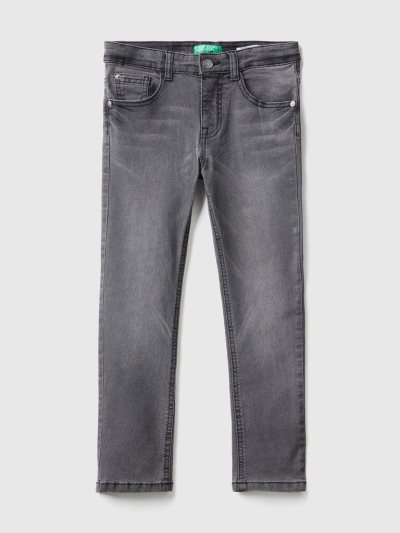 Kids' Benetton Five-pocket Skinny Fit Jeans Black | NZ313282