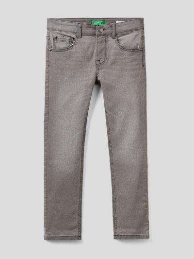 Kids' Benetton Five-pocket Skinny Fit Jeans Grey | NZ826022