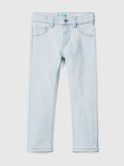 Kids' Benetton Five-pocket Slim Fit Jeans Sky Blue | NZ660993