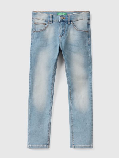 Kids' Benetton Five-pocket Slim Fit Jeans Sky Blue | NZ794998