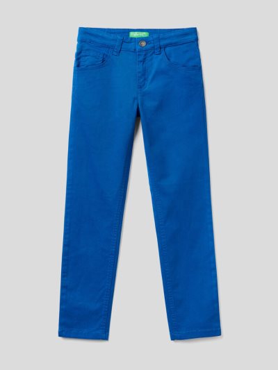 Kids' Benetton Five-pocket Slim Fit Trousers Bright Blue | NZ445069