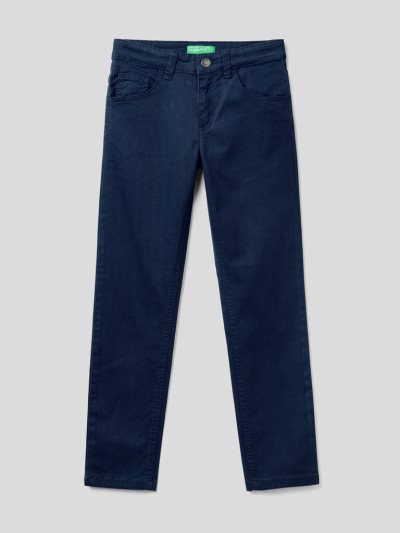 Kids' Benetton Five-pocket Slim Fit Trousers Dark Blue | NZ472411