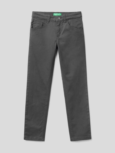 Kids' Benetton Five-pocket Slim Fit Trousers Dark Grey | NZ545145