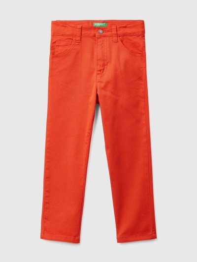 Kids' Benetton Five-pocket Slim Fit Trousers Red | NZ568216
