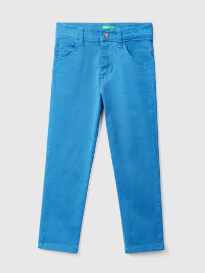 Kids' Benetton Five-pocket Slim Fit Trousers Bright Blue | NZ623710