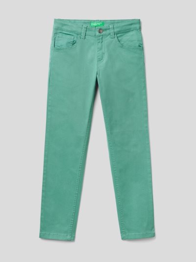 Kids' Benetton Five-pocket Slim Fit Trousers Green | NZ633186