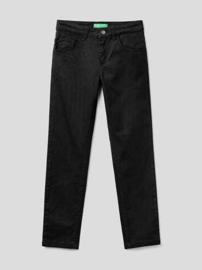 Kids' Benetton Five-pocket Slim Fit Trousers Black | NZ775072