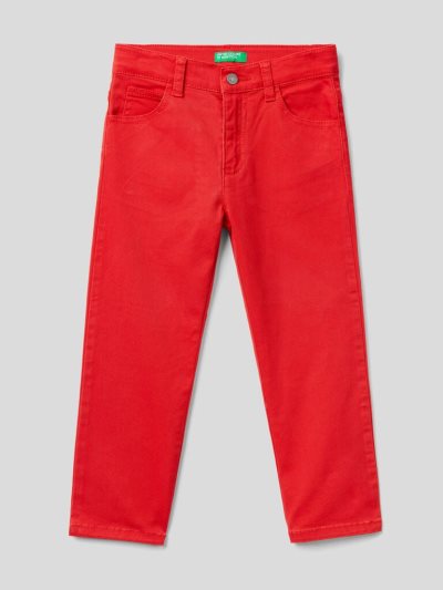 Kids' Benetton Five-pocket Stretch Trousers Red | NZ695593
