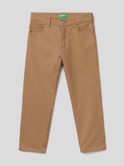 Kids' Benetton Five-pocket Stretch Trousers Beige | NZ722783