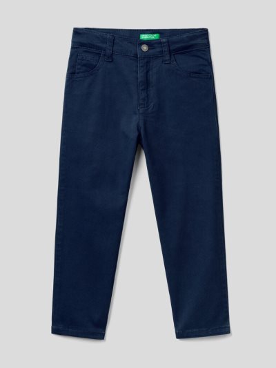 Kids' Benetton Five-pocket Stretch Trousers Dark Blue | NZ732249