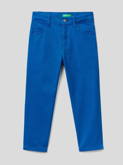 Kids' Benetton Five-pocket Stretch Trousers Bright Blue | NZ933597