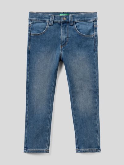 Kids' Benetton Five-pocket Thermal Jeans Blue | NZ947806