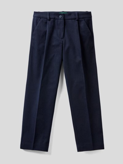 Kids' Benetton Flannel Trousers Dark Blue | NZ386476