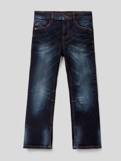 Kids' Benetton Flared Stretch Cotton Jeans Blue | NZ811703