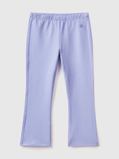 Kids' Benetton Flared Stretch Cotton Leggings Periwinkle | NZ650030