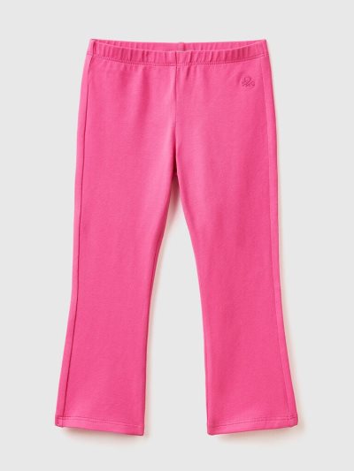 Kids' Benetton Flared Stretch Cotton Leggings Fuchsia | NZ733493