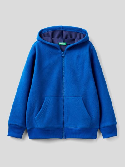 Kids' Benetton Fleece Hoodie Bright Blue | NZ768934
