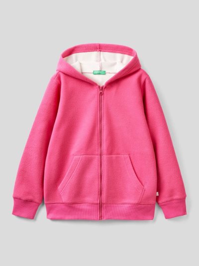 Kids' Benetton Fleece Hoodie Fuchsia | NZ256876